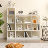 Narrow 5-tier white bookshelf with 4 open cubes, featuring anti-tipping kits for stability, ideal for small spaces.