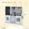 Toddler pretend play kitchen in white with removable sink, stove, and accessories for kids aged 3-6 years old.