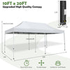 10x20 feet outdoor pop-up patio folding canopy tent in white, featuring a heavy-duty metal frame and easy setup for.