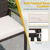 Soft padded seat cushion for wicker 2-seat bench, featuring removable cover and fixing ties for easy cleaning and.