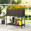 Wicker Raised Garden Bed with Storage Shelf and Removable Liner for Flowers - Gallery View 1 of 10