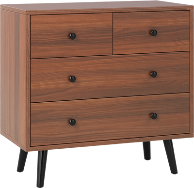 Costway Wide Wooden 4-Drawer Bedroom Dresser 19415165 New