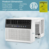 Window air conditioner with LED control panel and remote, 10000 BTU, suitable for rooms up to 250 sq ft.