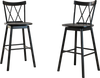 Set of 2 Windsor bar stools with ergonomic backrests, 29-inch height, perfect for kitchen or dining room use.