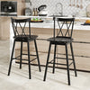 Set of 2 Windsor bar stools with ergonomic backrest, 29-inch height, perfect for kitchen or dining room use.