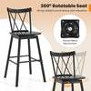 Windsor bar stool with 360° swivel seat, ergonomic backrest, and footrests, ideal for kitchens and dining rooms.
