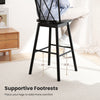 Windsor bar stool with ergonomic backrest and supportive footrests, 29-inch height, perfect for kitchens and dining.