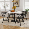 Mid-century modern black Windsor dining chair set of 2 with ergonomic design, perfect for kitchens and dining rooms.