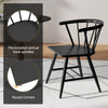 Windsor dining chair with ergonomic back spindles in sleek black, designed for comfort and stability in dining spaces.