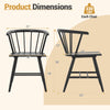 Windsor dining chair dimensions showing ergonomic design, black rubber wood, and 330 lbs capacity for versatile use.