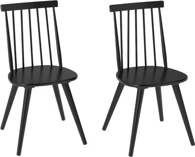 Costway Windsor Dining Chairs Solid Rubber Wood Frame Set of 2 36412343 New