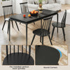 Windsor dining chair set in black with ergonomic spindles, perfect for dining rooms and cafes.