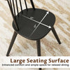 Windsor dining chair with large seating surface, solid rubber wood frame in black, ideal for dining rooms and cafes.