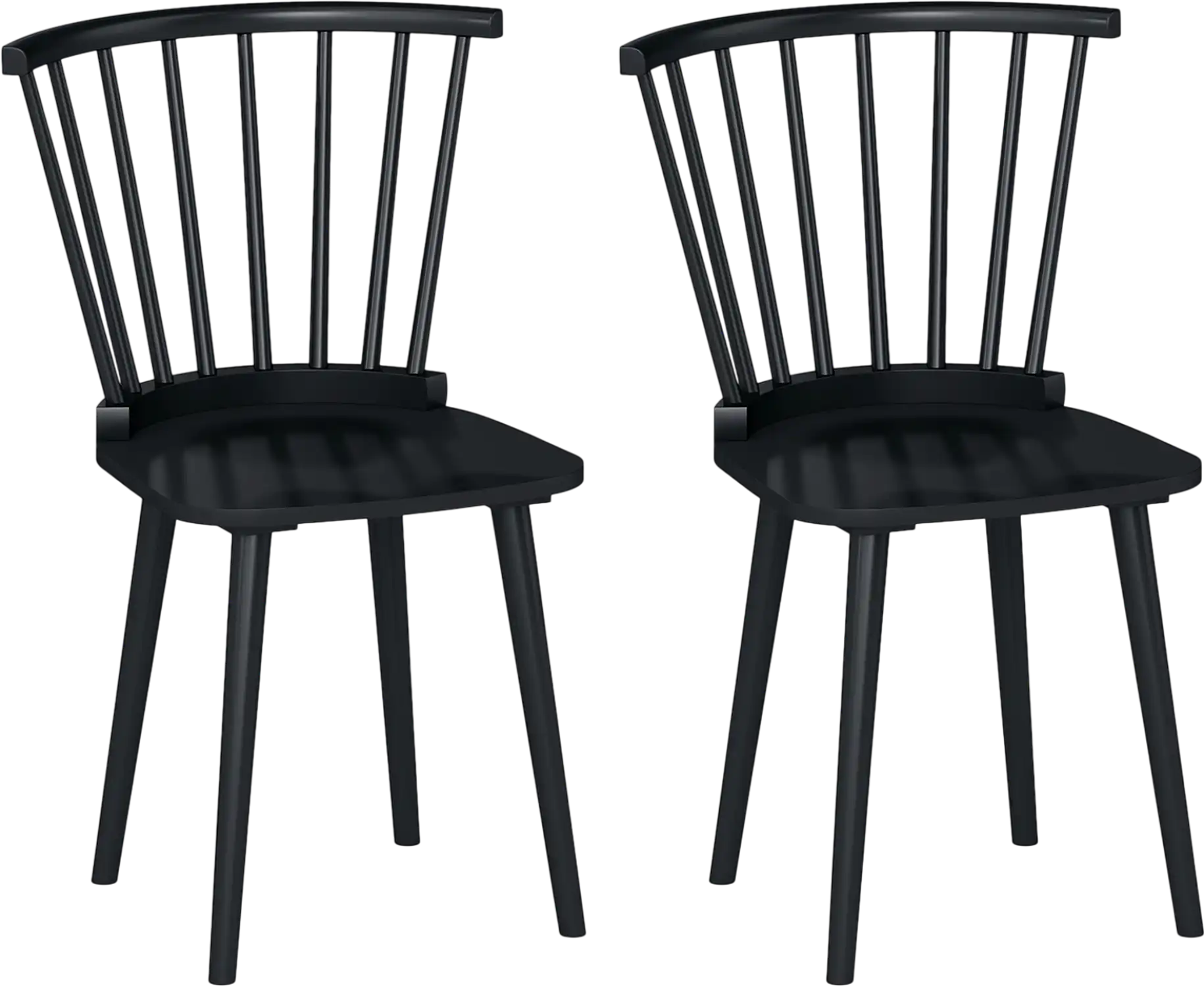 Costway Windsor Dining Chairs Set of 2 Spindle Back Rubber Wood Kitchen Chairs 97862341 New