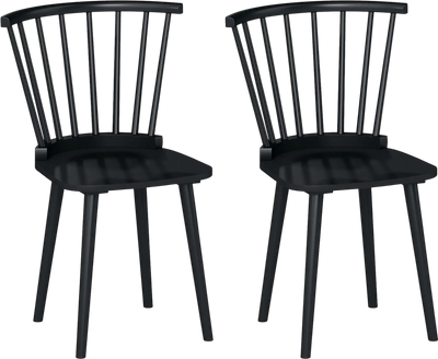 Costway Windsor Dining Chairs Set of 2 Spindle Back Rubber Wood Kitchen Chairs 97862341 New