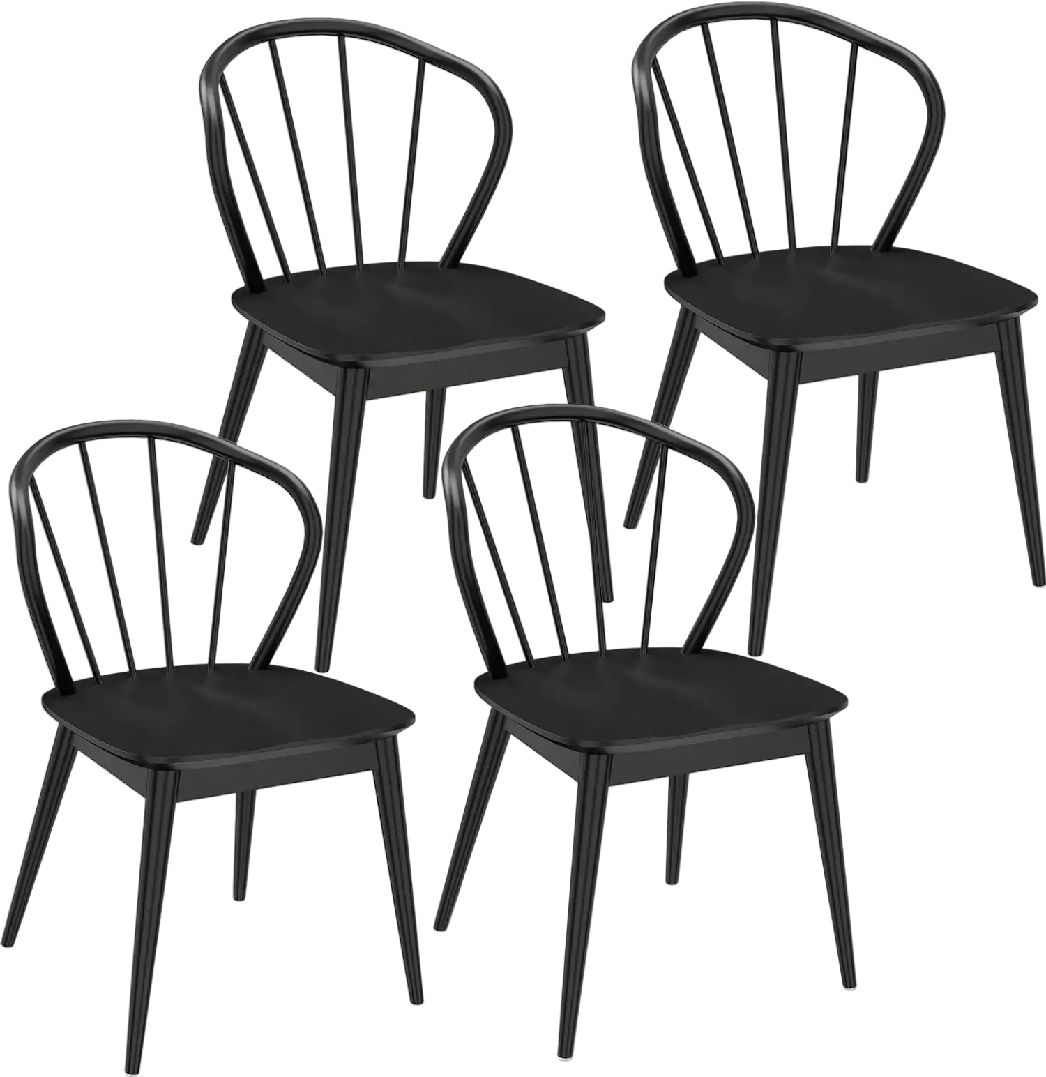 Costway Windsor Dining Chairs Set of 4 Spindle Back 52346017 New