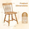 Windsor dining chair dimensions with curved spindle back, rubber wood frame, and 330 lbs weight capacity for dining.
