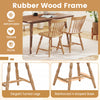 Windsor dining chairs set of 2 with curved spindle back, natural rubber wood frame for stylish and comfortable seating.