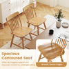 Set of 2 Windsor dining chairs with contoured seats and curved spindle backs, perfect for dining rooms or cafes.