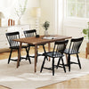 Windsor Dining Chairs Set of 4 with Curved Spindle Back-Black - Gallery View 1 of 9
