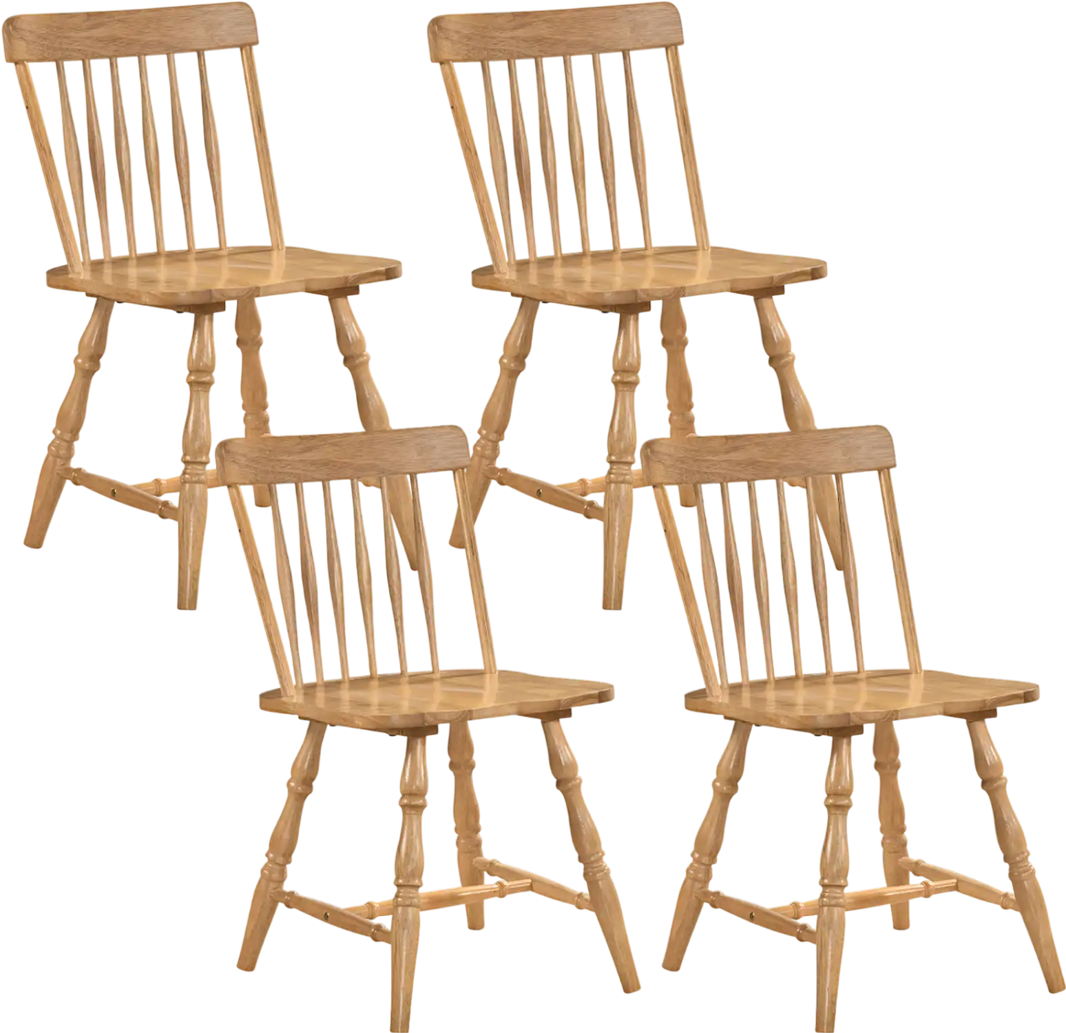 Costway Windsor Dining Chairs Curved Spindle Back Set of 4 63561022 New
