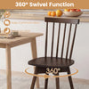 Windsor dining chair with 360° swivel function, solid rubber wood, and spacious seat for comfortable kitchen use.