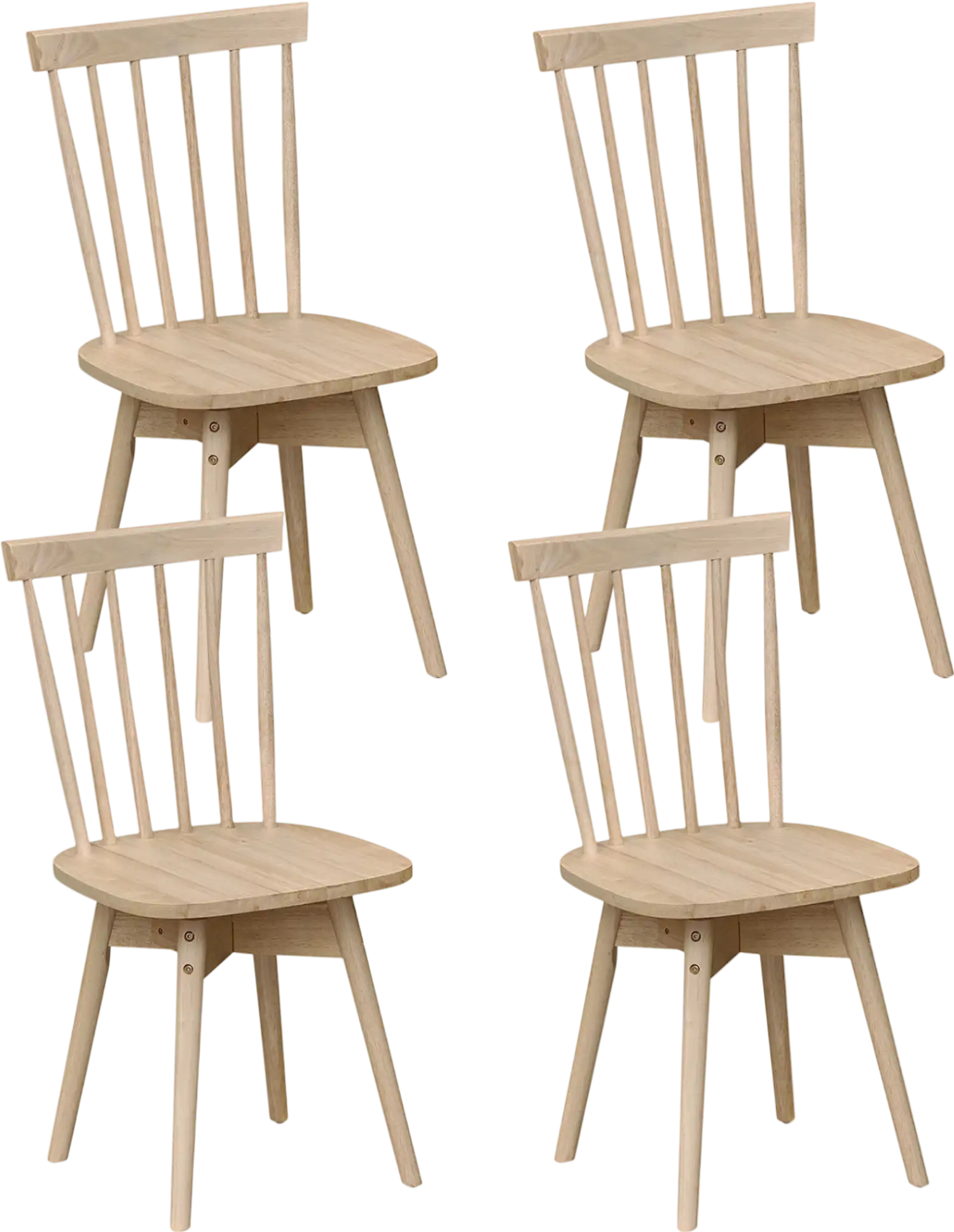 Costway Windsor Dining Chairs Set of 4 Swivel Rubber Wood Mid Century Kitchen Chairs 28882992 New