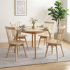 Windsor Dining Chairs Set of 4 Mid Century Rubber Wood Kitchen Chairs with Swivel Seat-Natural - Gallery View 1 of 8