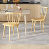 Windsor Dining Chairs Set of 2 Rubber Wood Kitchen Chairs with Spindle Back-Natural - Gallery View 1 of 9