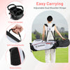 Women's golf bag set with dual shoulder straps, featuring a soft handle and multiple pockets for easy carrying.