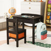 Wood Activity Kids Table and Chair Set with Storage Space-Dark Brown - Gallery View 1 of 10
