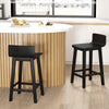 Wood Bar Stools Set of 2 with Solid Back and Seat-Black - Gallery View 1 of 10