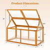 Wood cold frame greenhouse dimensions with adjustable roof for plant protection and ventilation, made of solid fir wood.