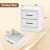 White wood compact floor nightstand with two storage drawers, featuring smooth metal slides and farmhouse style for.