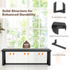 Wood dining bench with a metal frame, featuring a stable cross bar design and adjustable footpads for versatile use.