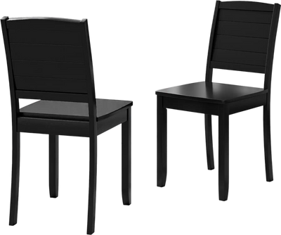 Costway Set of 2 Wood Dining Chairs Armless Kitchen Chairs Black 46238591 New
