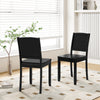 Wood Dining Chair Set of 2 Armless Kitchen Chairs with Rubber Wood Legs-Black - Gallery View 1 of 10