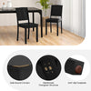 Set of 2 black wood dining chairs with rubber wood legs, featuring safe round corners and anti-slip footpads for.