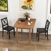 Black dining chair set of 2 with rubber wood legs and curved backrest, perfect for elegant farmhouse dining spaces.
