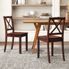 Wood Dining Chair Set of 2 with Rubber Wood Legs and Curved Backrest-Brown - Gallery View 1 of 8