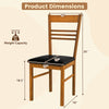 Wood dining chair with high backrest and PU leather seat, featuring a walnut finish, ideal for dining rooms or kitchens.