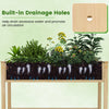 Wood elevated planter bed featuring built-in drainage holes for healthy root growth, ideal for garden or patio use.