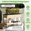 Wood elevated planter bed with lockable wheels, spacious planter box for flowers, herbs, and vegetables, ideal for.