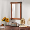 Wood Framed Mirror with Acacia Wood Frame and Vintage Rivet Design Brown-M - Gallery View 1 of 10