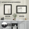Rectangle black wood framed wall mirror with vertical and horizontal installation options for versatile decor.