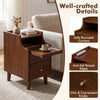 Brown wood nightstand set of 2 featuring drawers, solid wood legs, and safe rounded corners for stylish bedroom storage.
