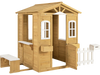 Wood Playhouse with Bench and Serving Stations for 2+ Years Old Kids