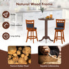 Wood swivel bar stools set of 2 with faux leather upholstery, ergonomic backrest, and 360° swivel for comfortable seating.