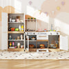 Wooden 2 Piece Kids Kitchen Playset with Fridge and Running Water-Natural - Gallery View 1 of 14