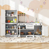 Wooden 2 Piece Kids Kitchen Playset with Fridge and Running Water-Gray - Gallery View 1 of 14